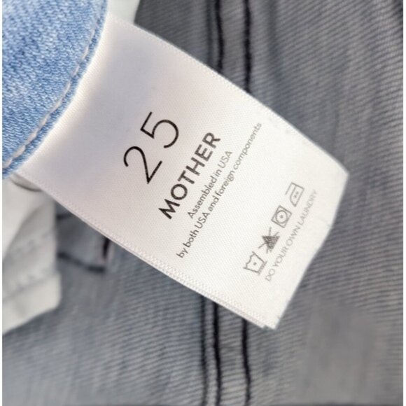 MOTHER The Hustler Fray Jeans Cutting Class Flare Wide Leg Raw Hem Ankle 25 - Picture 13 of 14